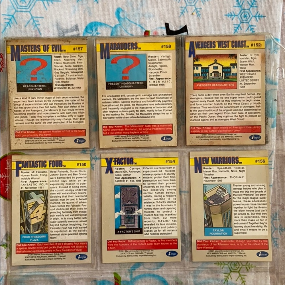 Variety Pack Marvel 1991 Teams Comic Cards